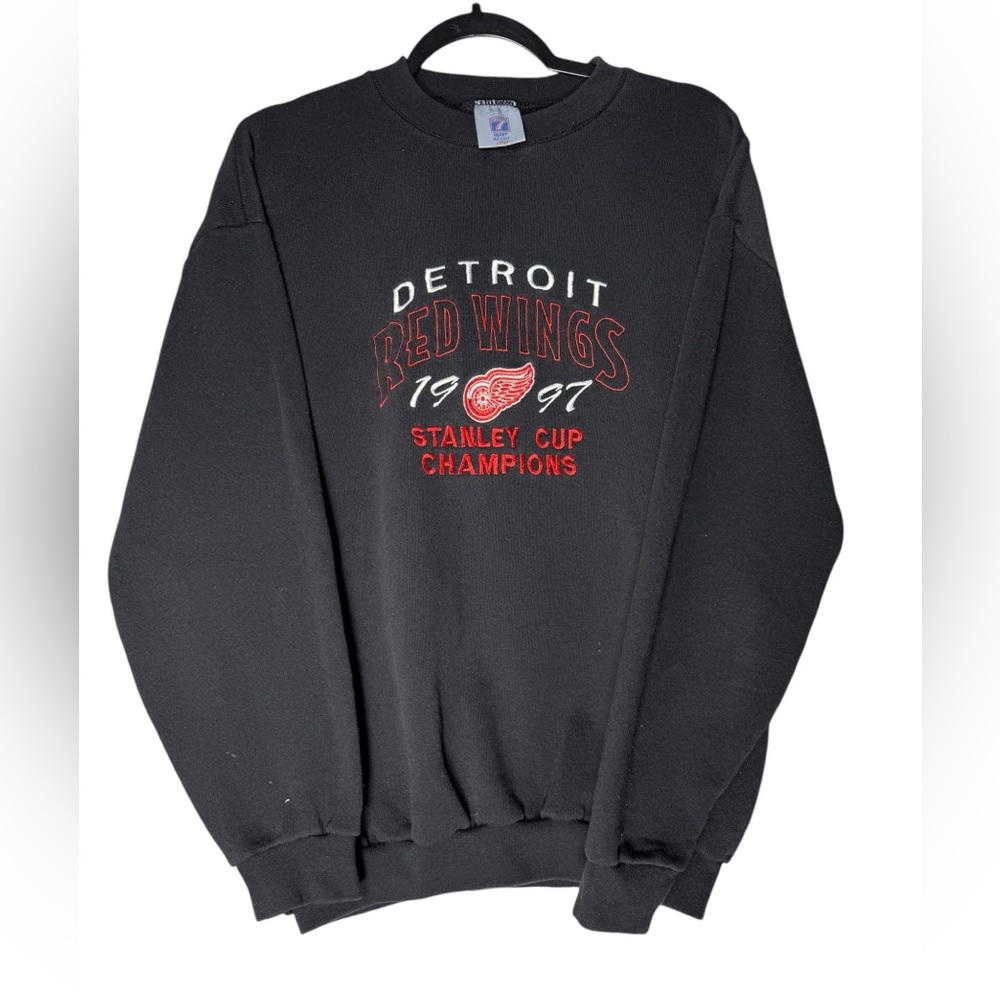 Detroit Red Wings Stanley Cup 1997 Crewneck Sweatshirt Large Logo 7 USA VTG 90s
